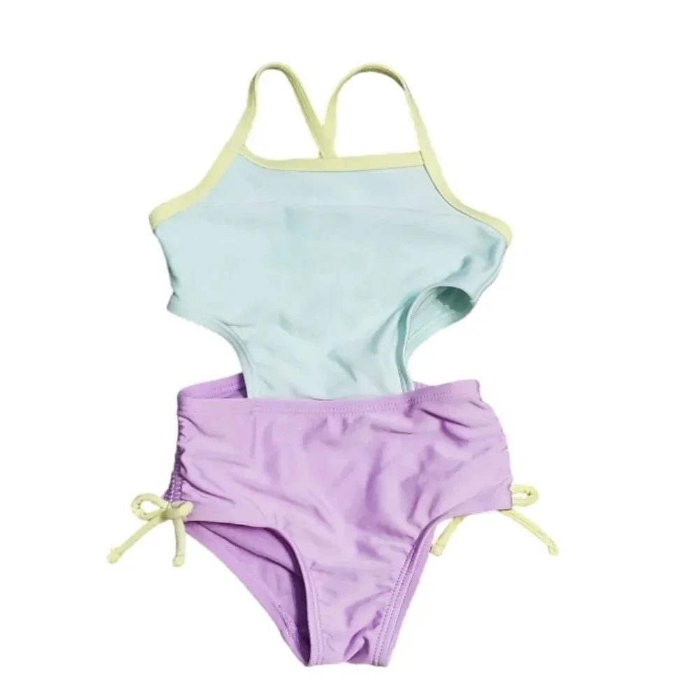 NWOT Cat & Jack Baby Girl's Colorblock One Piece Swimsuit 18M